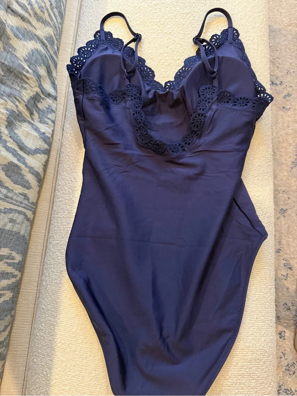 J. Crew Lana Eyelet classic sculpt one piece swimsuit